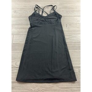 Prana Black CrissCross Strap Dress Size Small Shelf Bra Midi Activewear